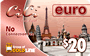 $20.00 CiCi Euro prepaid phone card