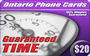 $20.00 Guaranteed Time prepaid phone card
