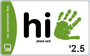 $2.50 Hi prepaid phone card