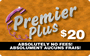 $20.00 Premier Plus prepaid phone card