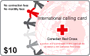 $10.00 Red Cross prepaid phone card