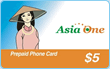 Asia One phone card for China